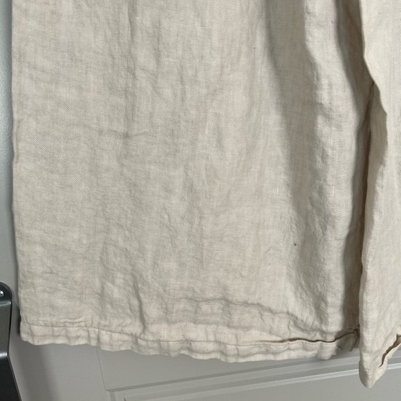 CP Shades Wendy Beige Sand‎ Linen Coastal Wide Leg Pants Palazzo Sz M - Picture 5 of 9